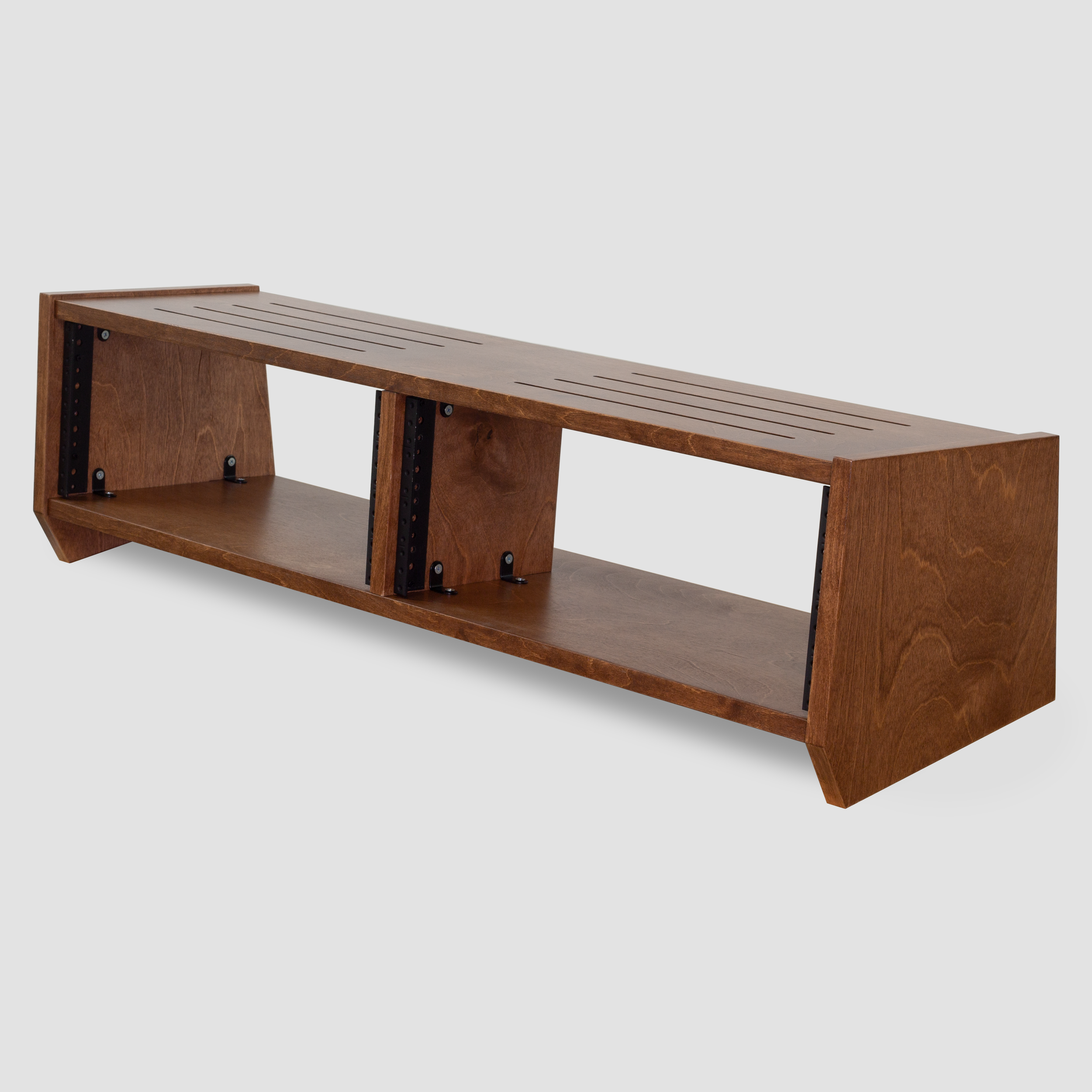 2x4U Dual Slanted Turret Rack | Dark Walnut