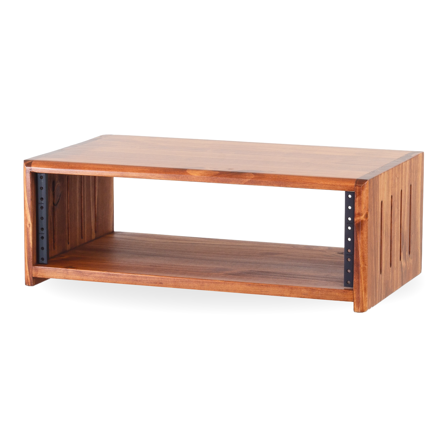 American Walnut solid wood studio rack 3U with side vents — Gear Hive Classic Collection