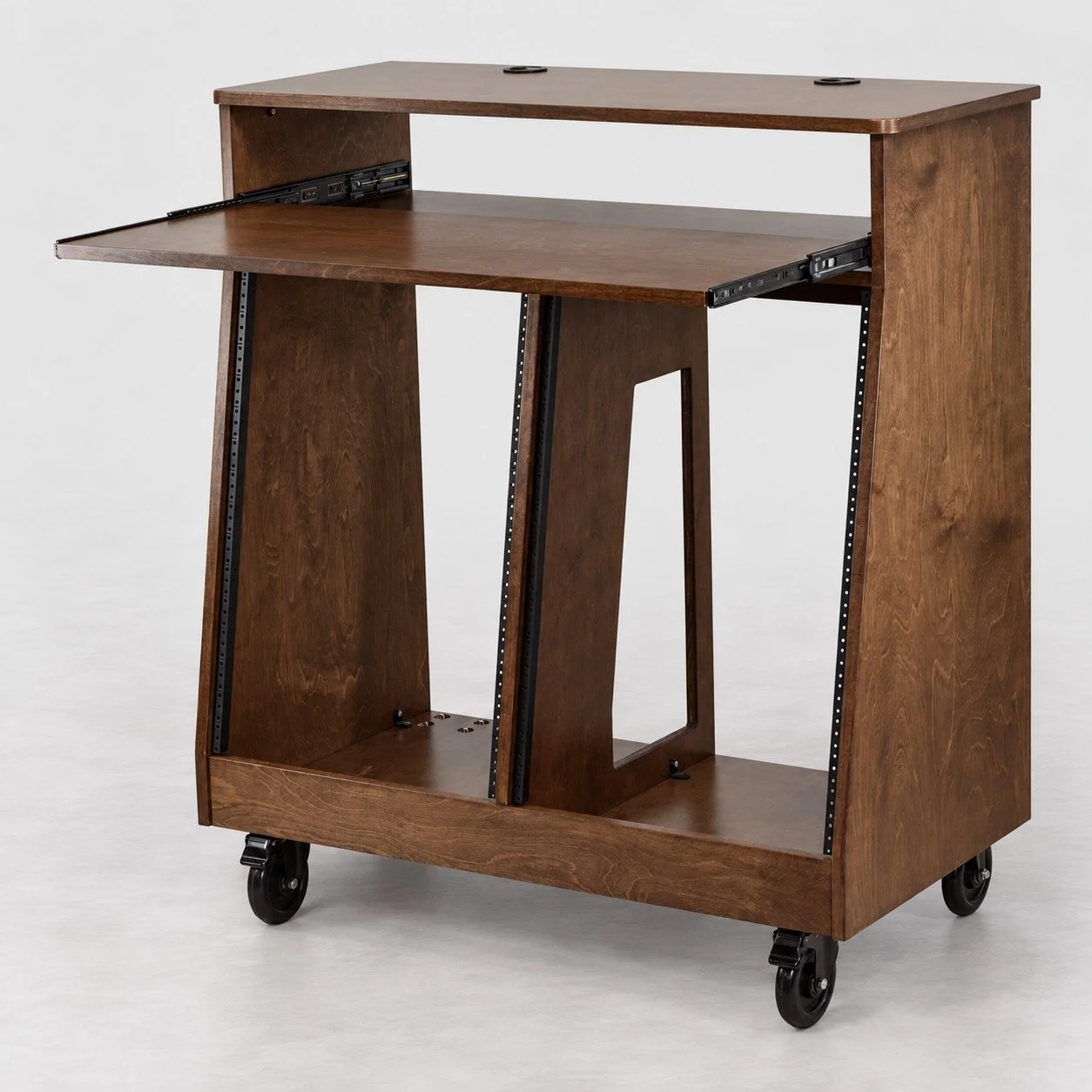 Dual Slanted Studio Rack w/ Keyboard Tray (20U-40U)