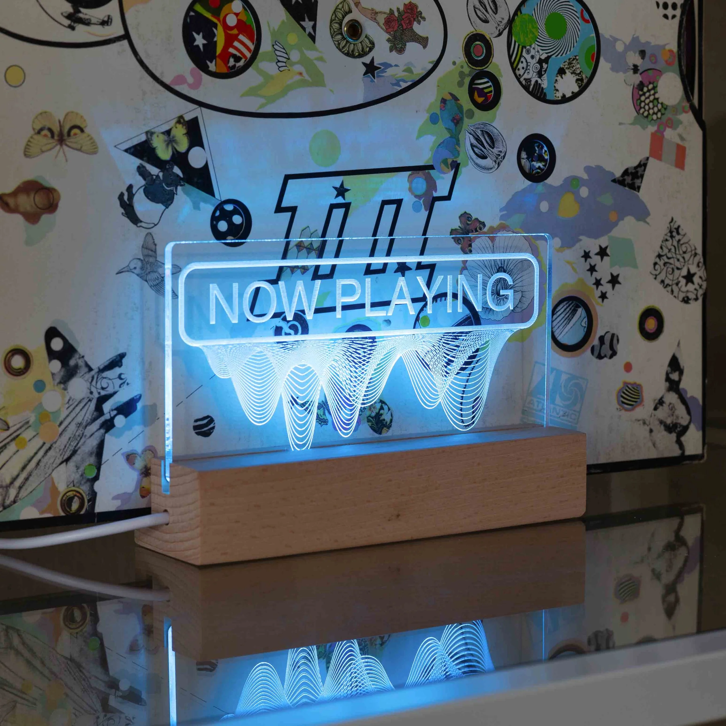 Falling Waves "Now Playing" LED Sign