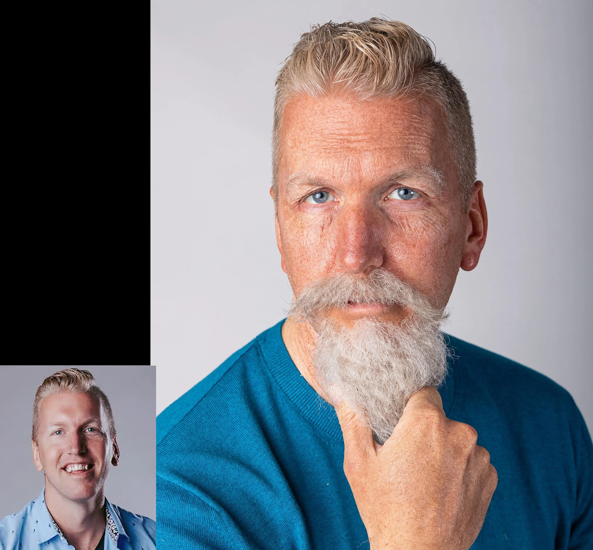 Old Age Stipple & Paint. Lace Beard & Moustache.