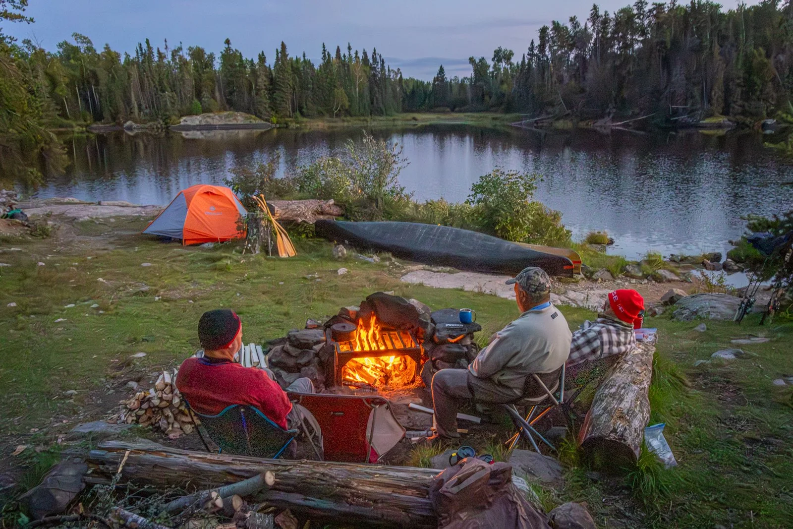      

 
   September 2025 - Paul, Mitch, Bill and I took a fall canoe trip to the Boundary Waters.  We entered at South Kawishiwi River and took our time paddling to the North Kawishiwi River, staying at a total of 4 different campsites.  We had at 