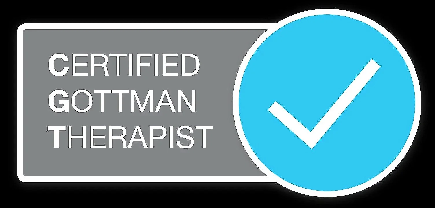 Certified Gottman Therapist badge with a checkmark icon.
