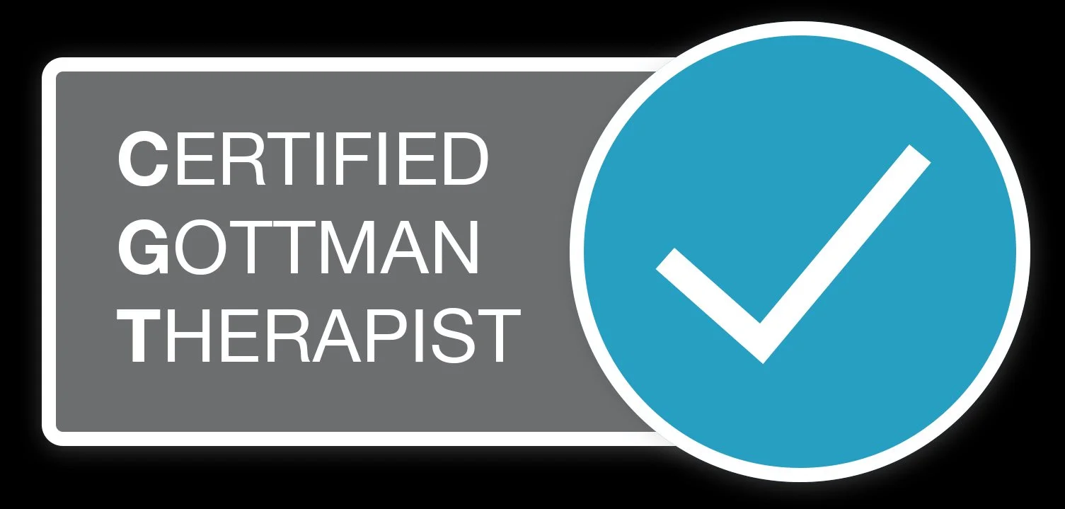 Certified Gottman Therapist badge with a checkmark icon.