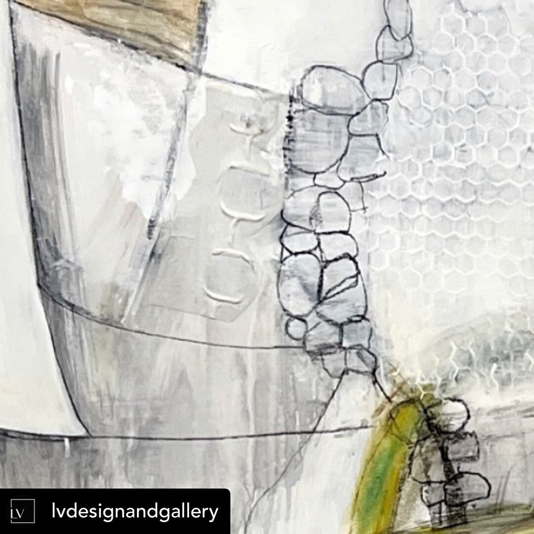Posted @withregram &bull; @lvdesignandgallery There is still time to see The Greater Good &hellip; new abstract mixed media paintings by Lori Rhodes. These works incorporate a variety of mark making and collage leaving the viewer ample visual texture