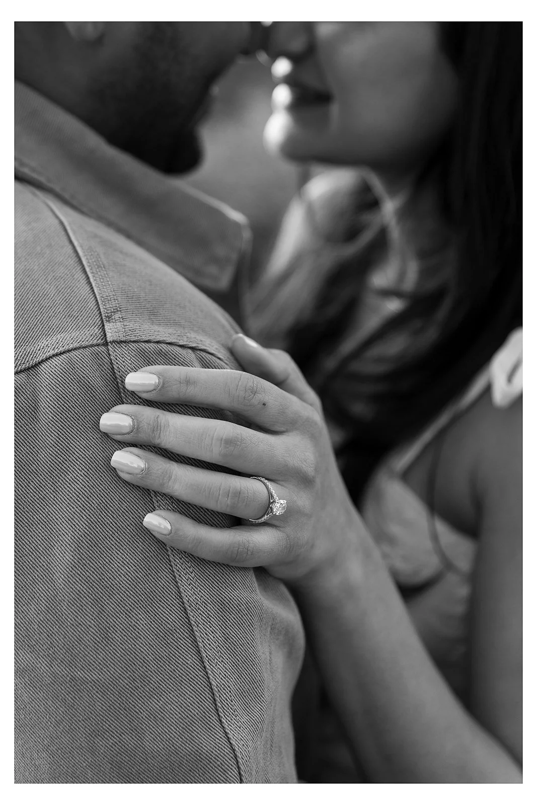 detail shot of engagement ring during a glacier point engagement session
