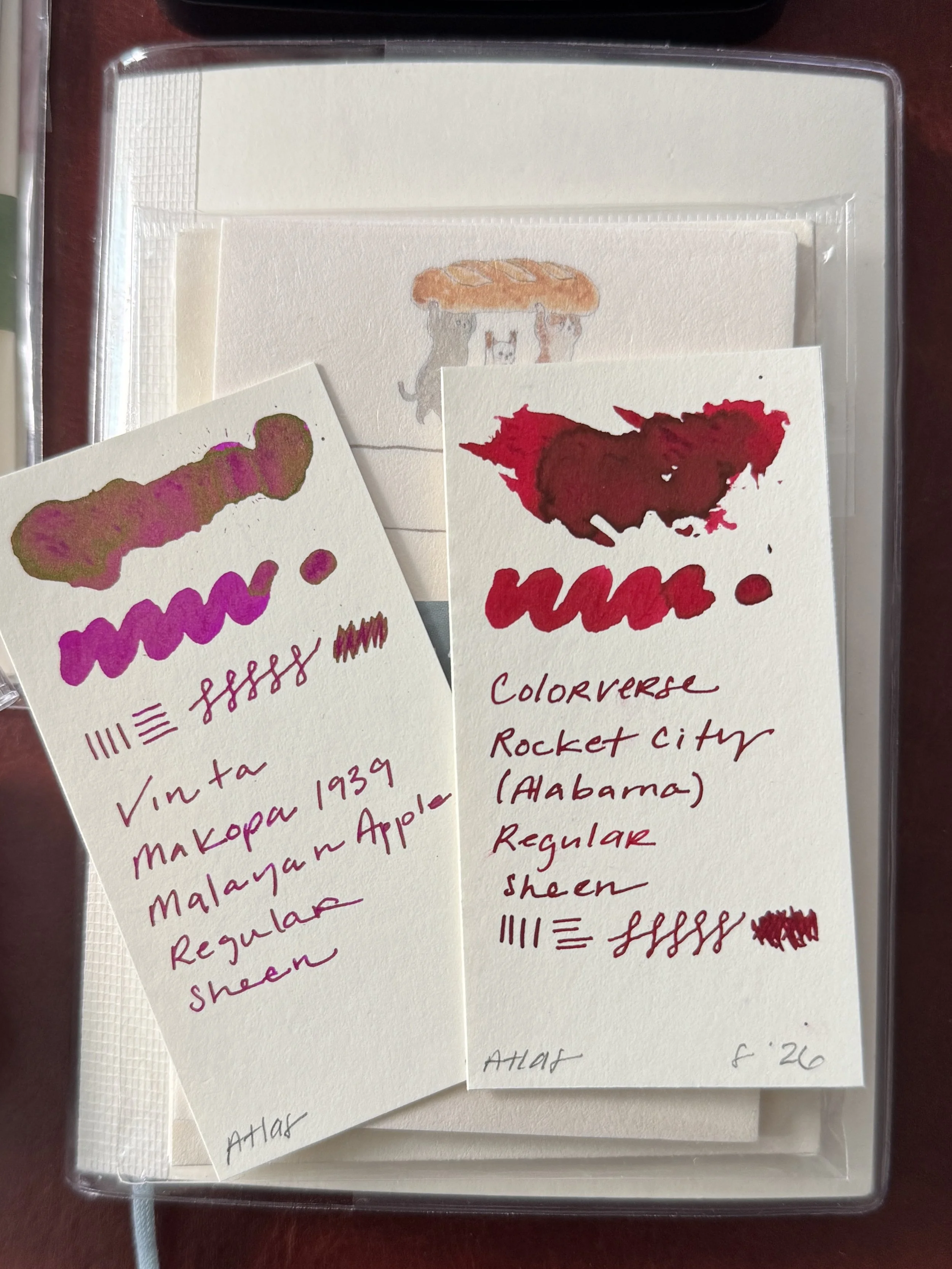 Ink swatches on Midori MD paper
