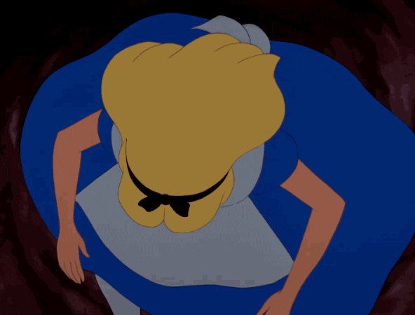 Alice falling down rabbit hole.gif