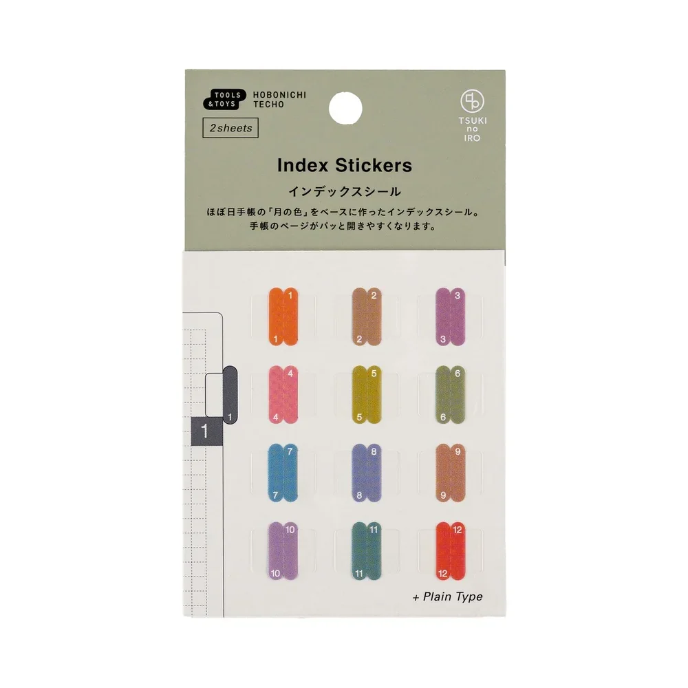 Hobonichi - TSUKI no IRO Index Stickers