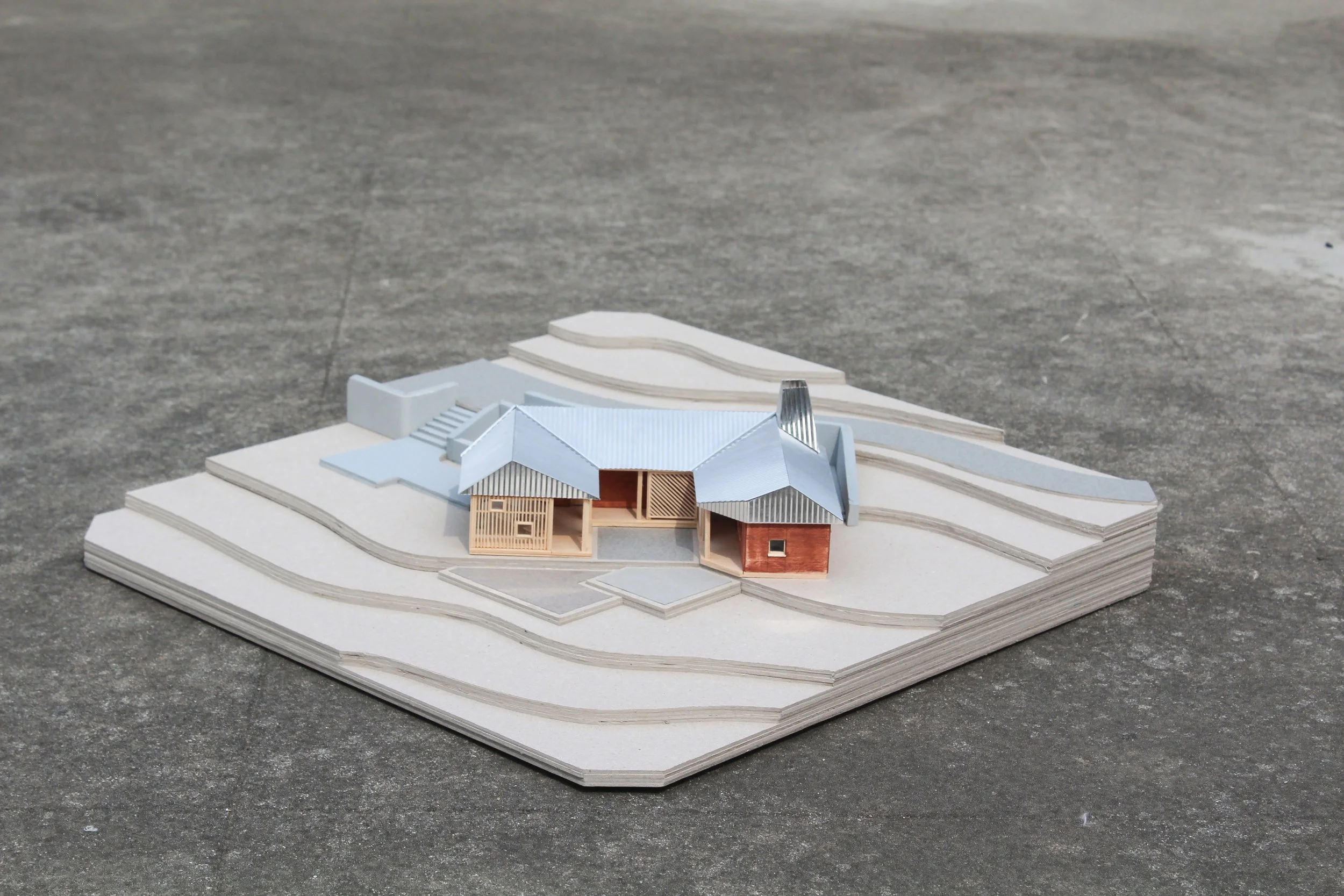 Architectural model of the Ekuwa Health Post in Nepal.