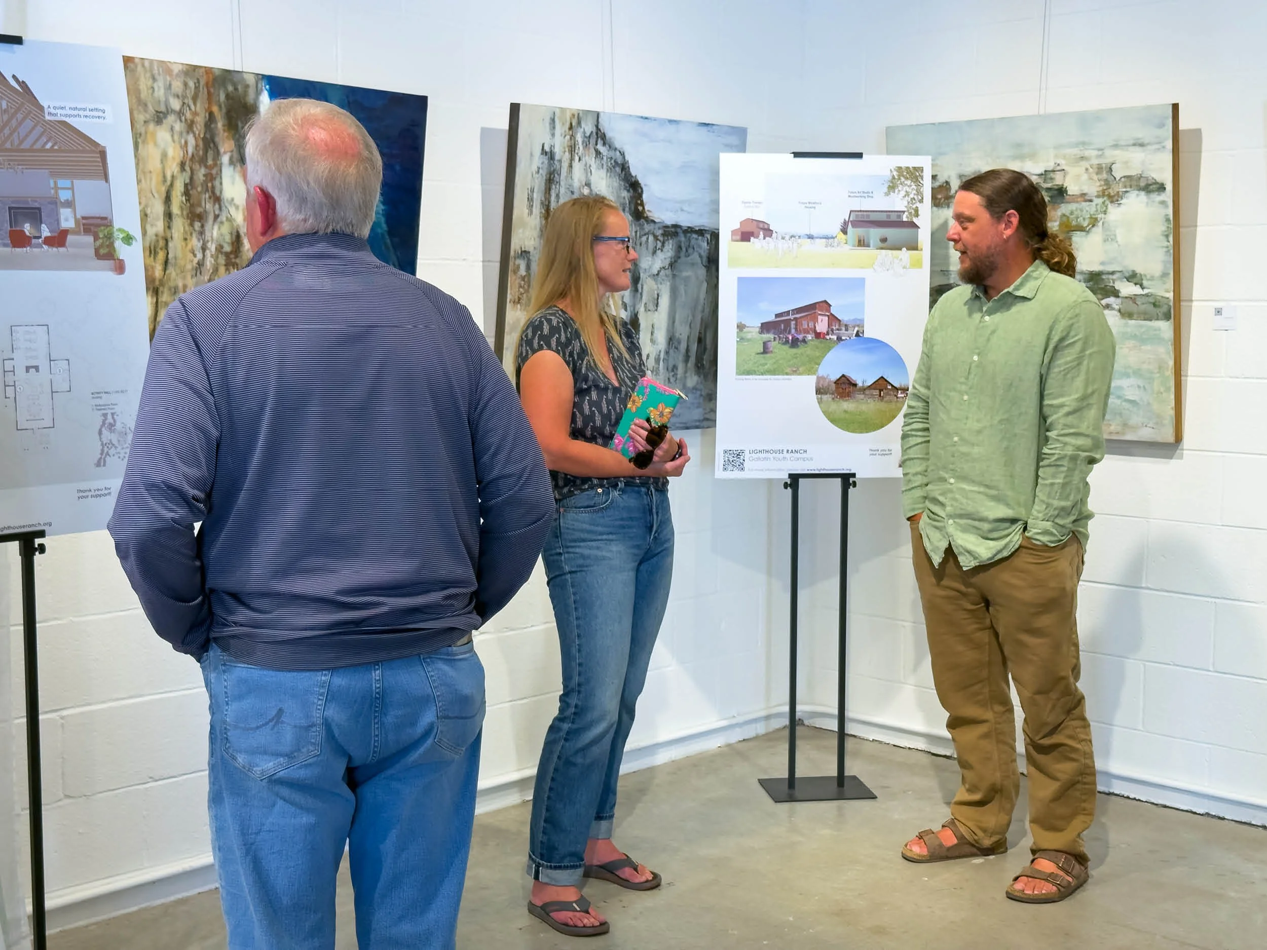 Fundraising event for the Lighthouse Ranch showing architectural presentation boards.