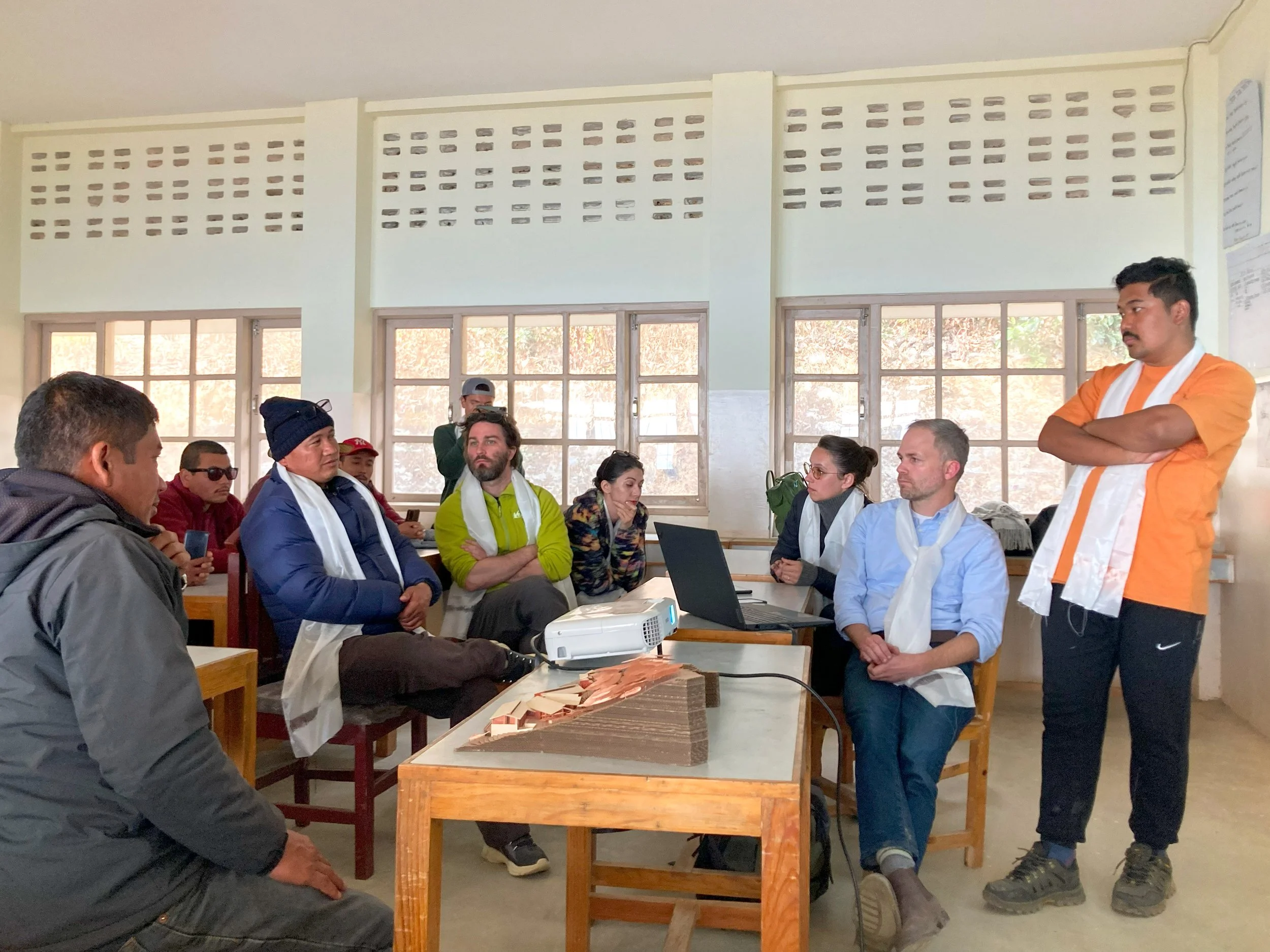 Public meeting with Building Bureau for the Helambu healthcare projects in Ichok, Nepal.
