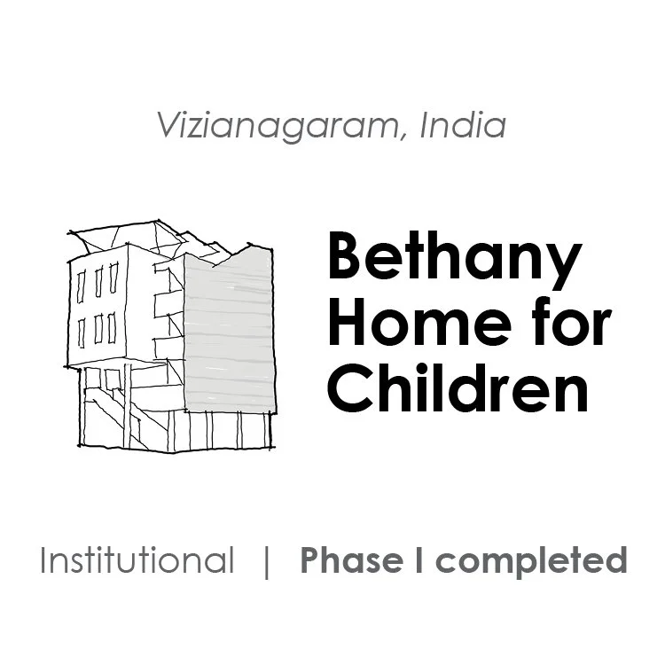 Line drawing icon of the Bethany Home for Children, an orphanage in southern India completed in 2025.