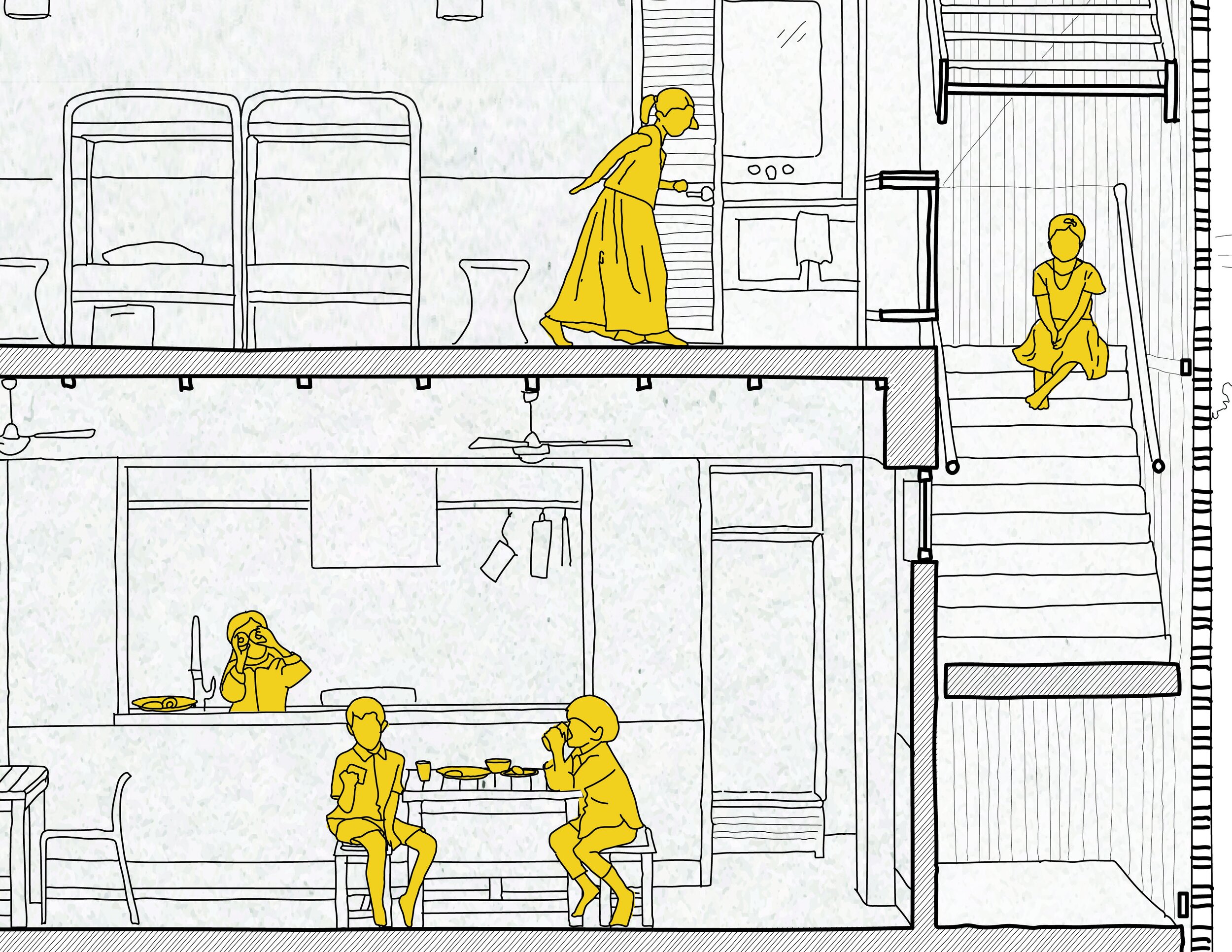 Building section-perspective