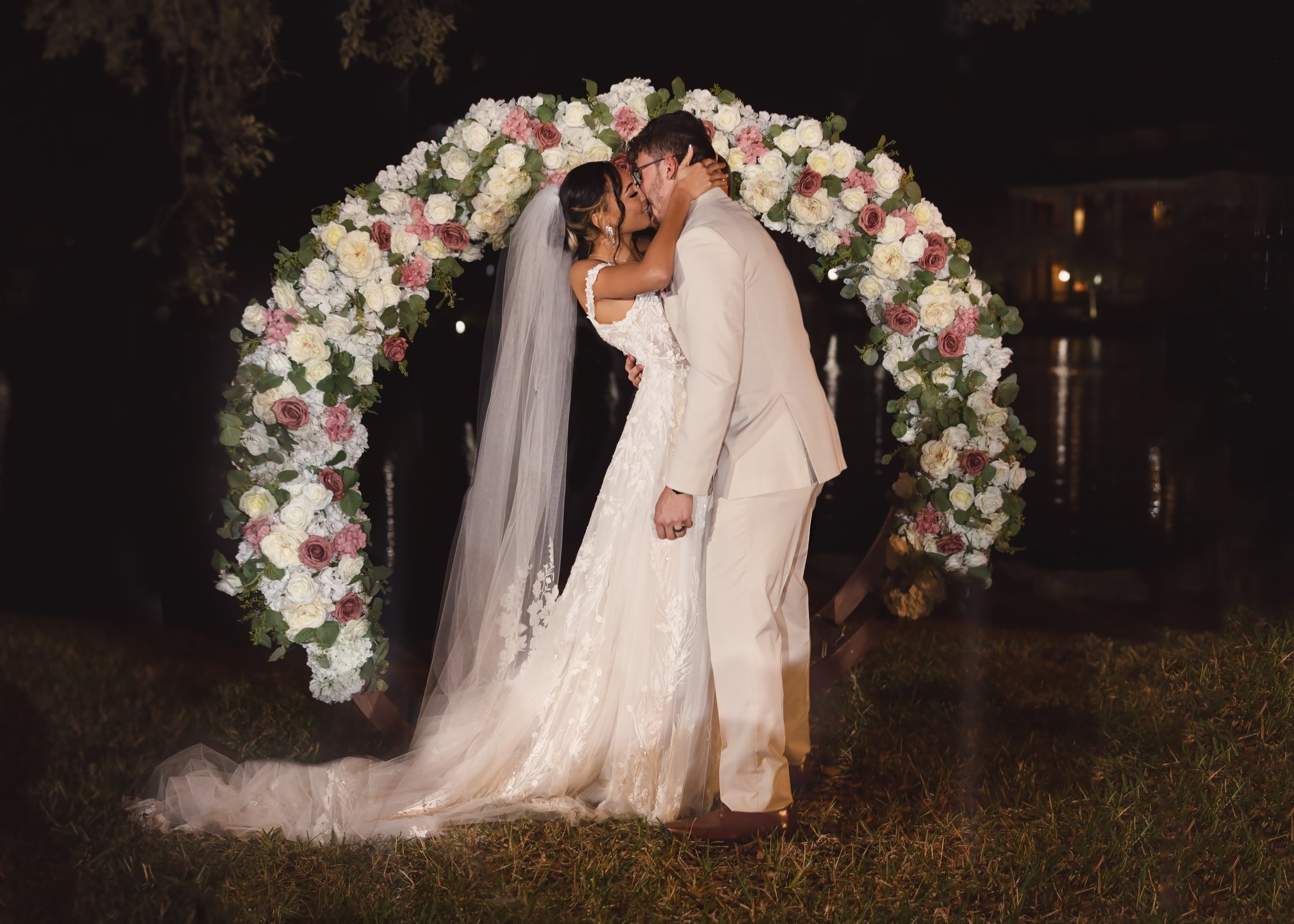 First Kiss Wedding Photo Palm Coast Wedding Photographer