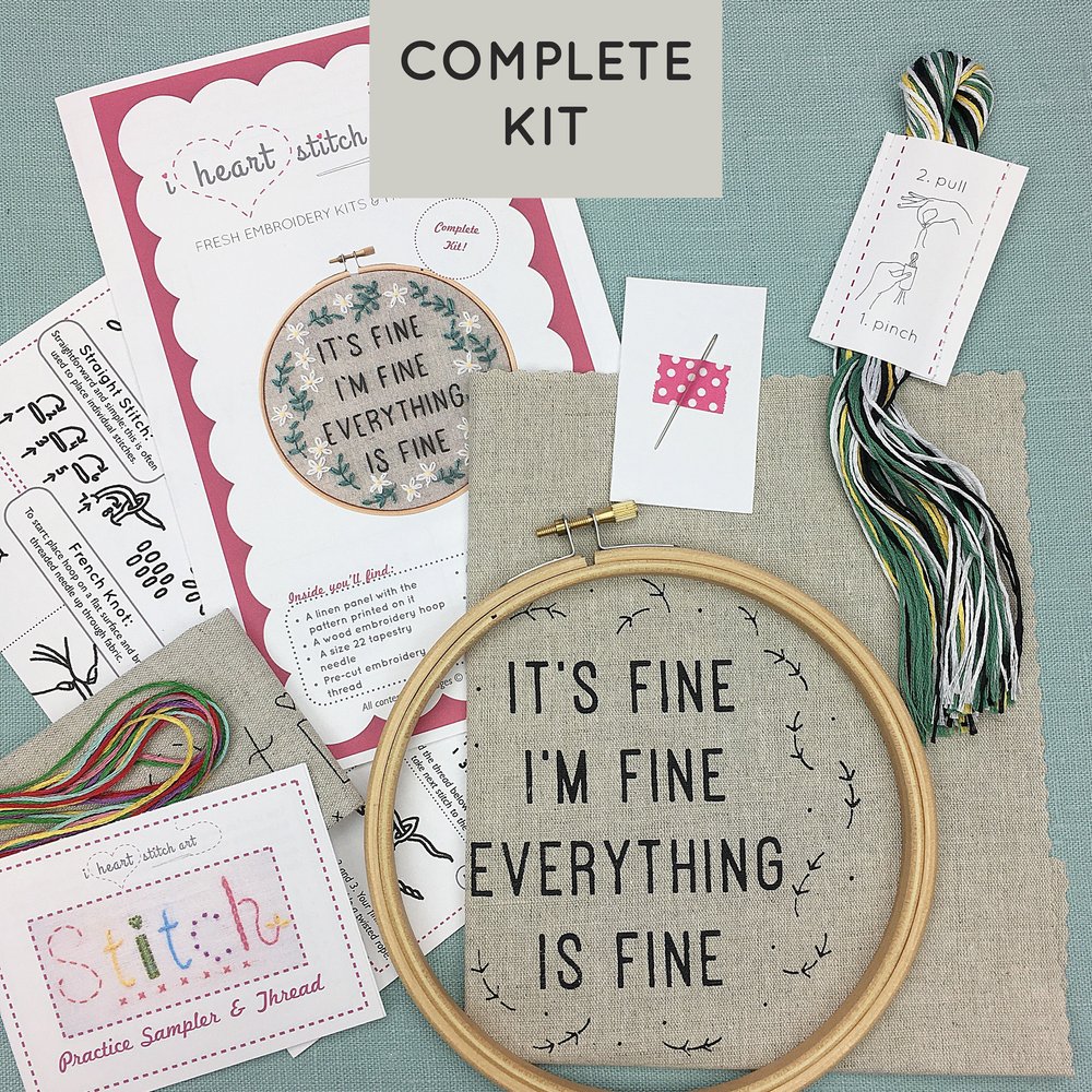 4 Sets Funny Embroidery Kit for Beginners Embroidery Kit for Art