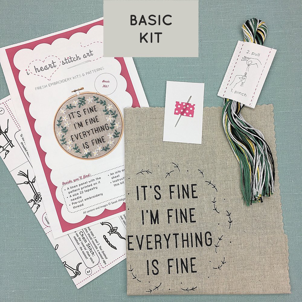 Custom Text Embroidery Kit Text - Beginner Embroidery Kit - DIY craft kit -  Custom Embroidery Kit - Funny Embroidery Kit, Full Kit — Handstitched