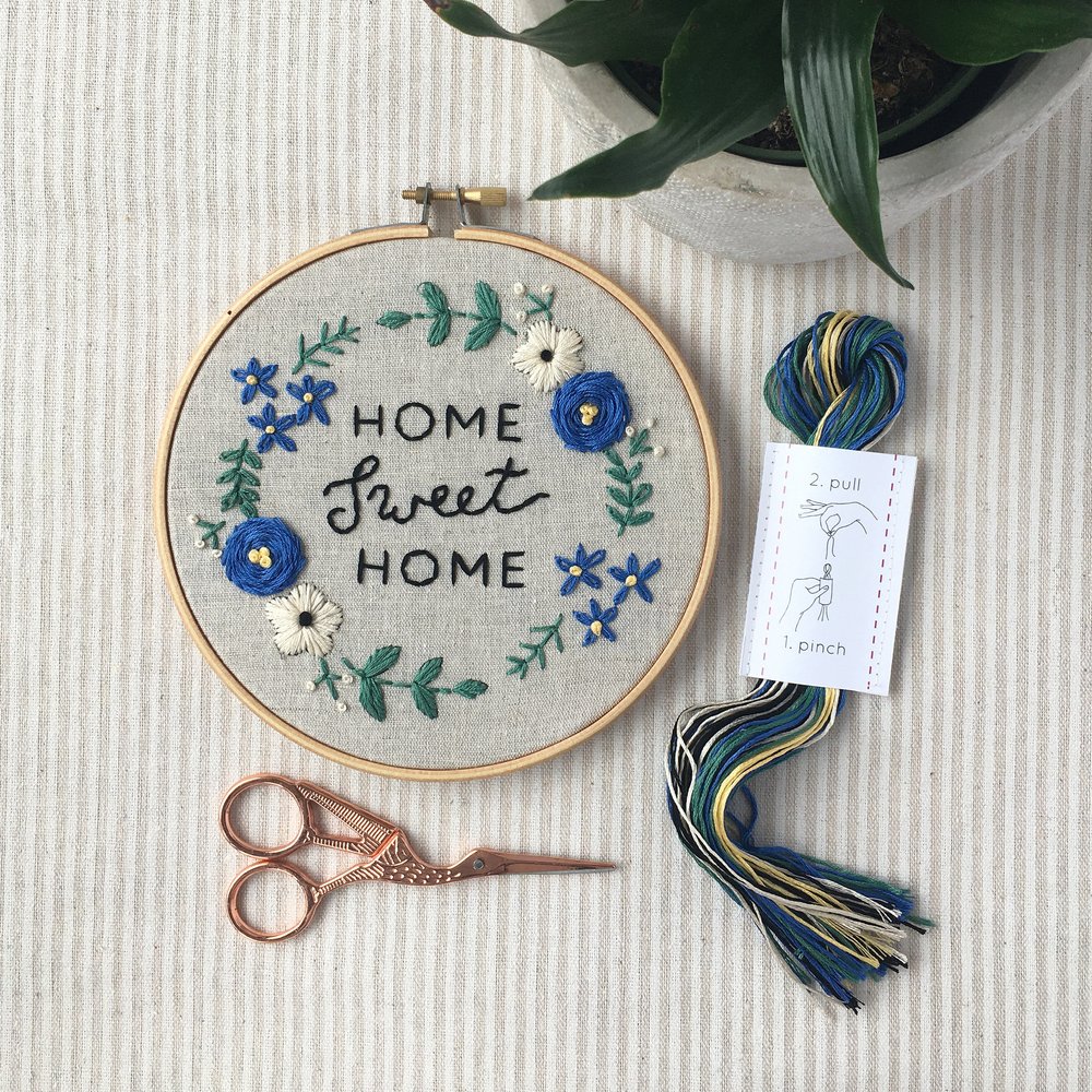 Embroidery Kit, Home Sweet Home, Beginner Embroidery Kit, Hand Embroidery  Pattern, DIY craft kit, Easy Embroidery, Housewarming Gift — I Heart Stitch