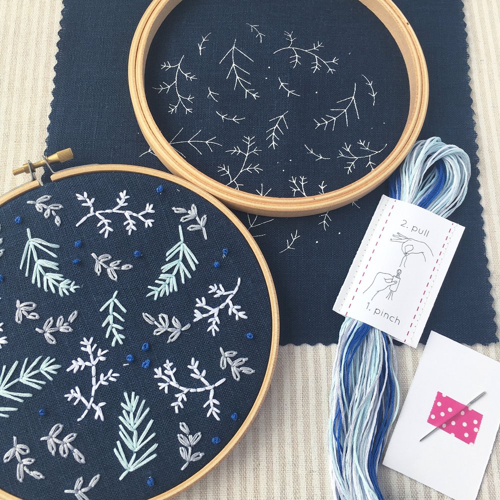 Embroidery Kit, Beginner Christmas Embroidery Pattern, Winter Embroidery Kit,  Easy embroidery kit, Botanical embroidery kit, DIY craft kit — I Heart  Stitch Art: Beginner Embroidery Kits + Patterns