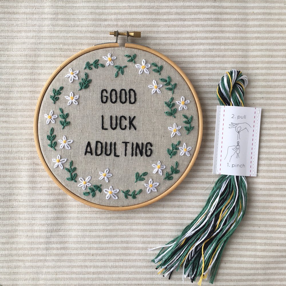Funny adult cross stitch kit - Quote embroidery kit with easy