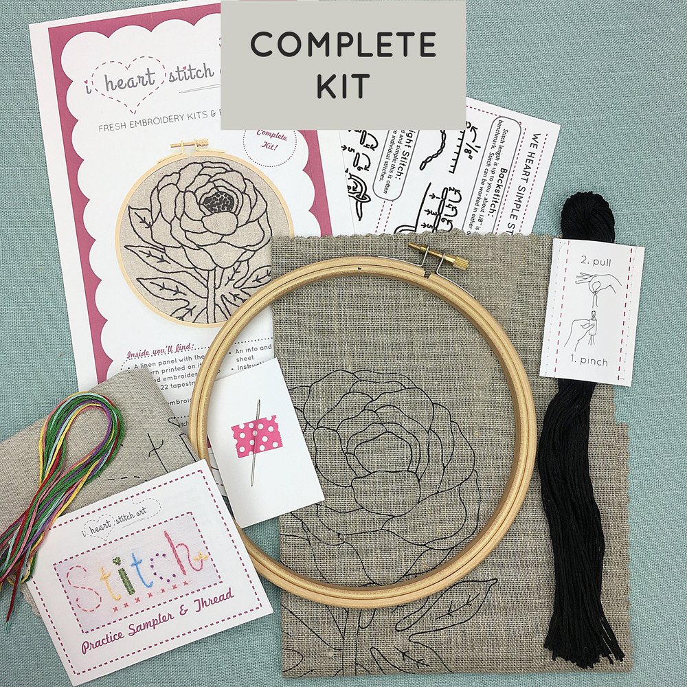 Beginner Embroidery Kit, Make At Home, At Home Craft Kit, Easy Hand Embroidery  Kit, Floral Embroidery, DIY Embroidery Kit, Modern Embroidery — I Heart  Stitch Art: Beginner Embroidery Kits + Patterns