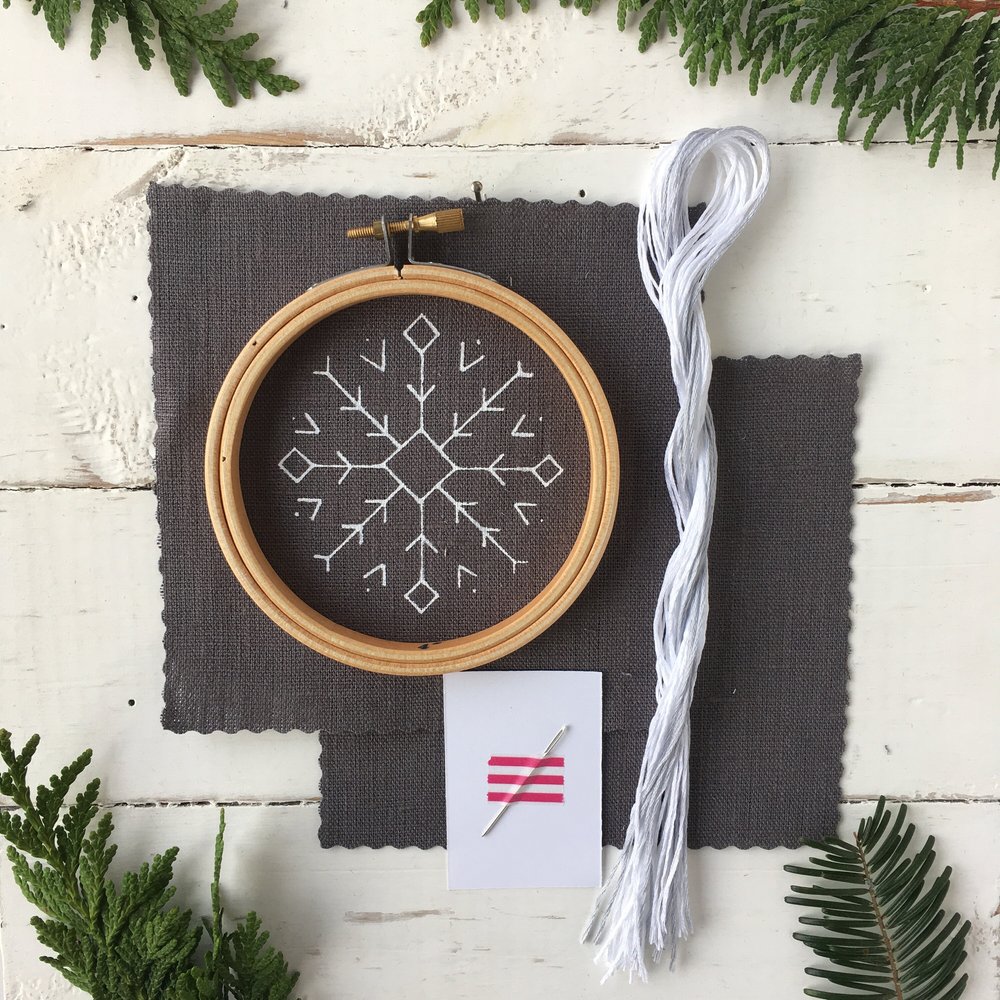 Winter embroidery kit, Snowflake embroidery kit, Christmas Embroidery kit,  Snowflake embroidery pattern, DIY craft kit, Beginner embroidery — I Heart  Stitch Art: Beginner Embroidery Kits + Patterns