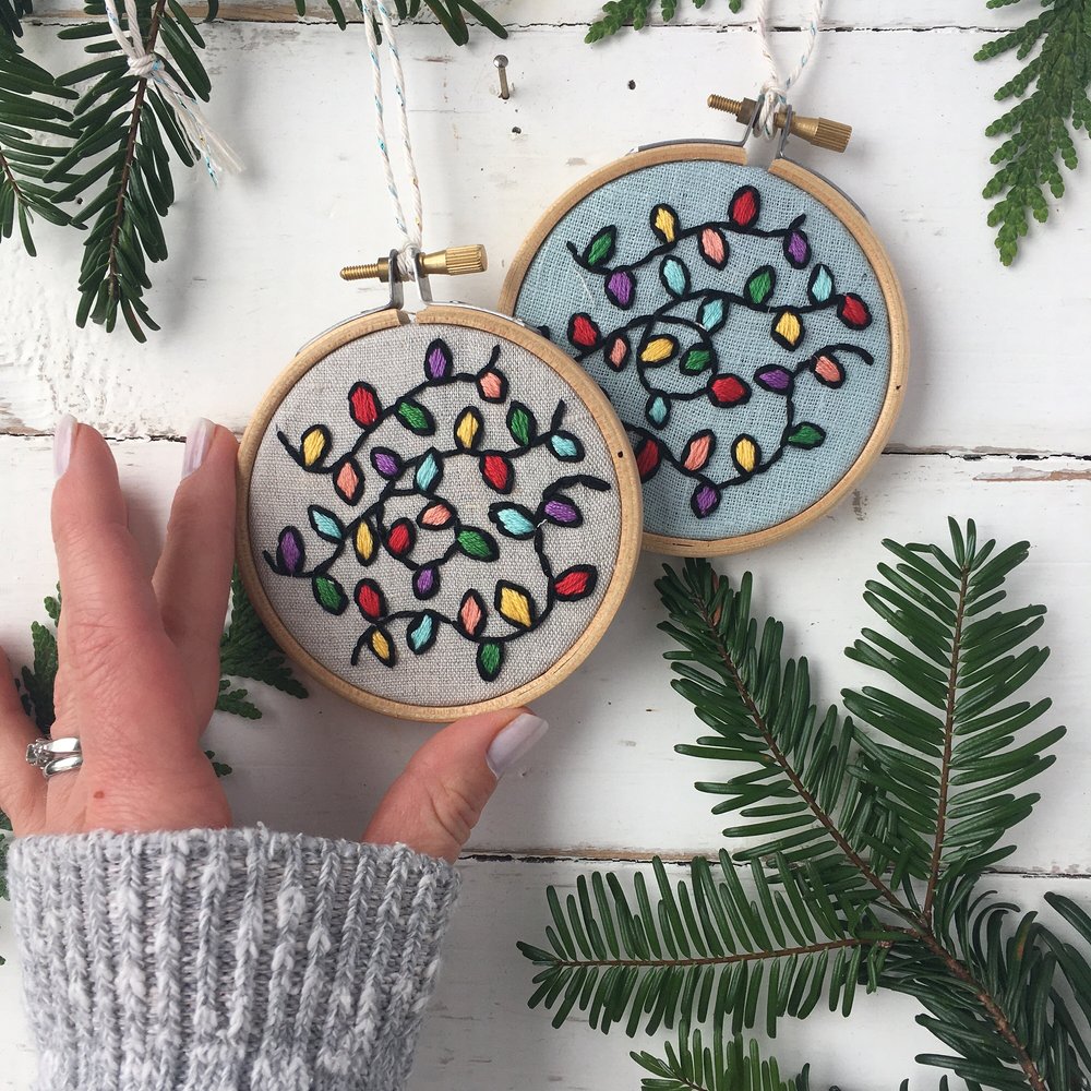 Bright Lights Christmas Ornament Embroidery Pattern