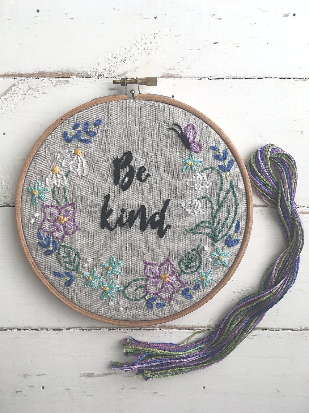 Be Kind Craft Kit, DIY Embroidery Kit, Beginner Embroidery Craft