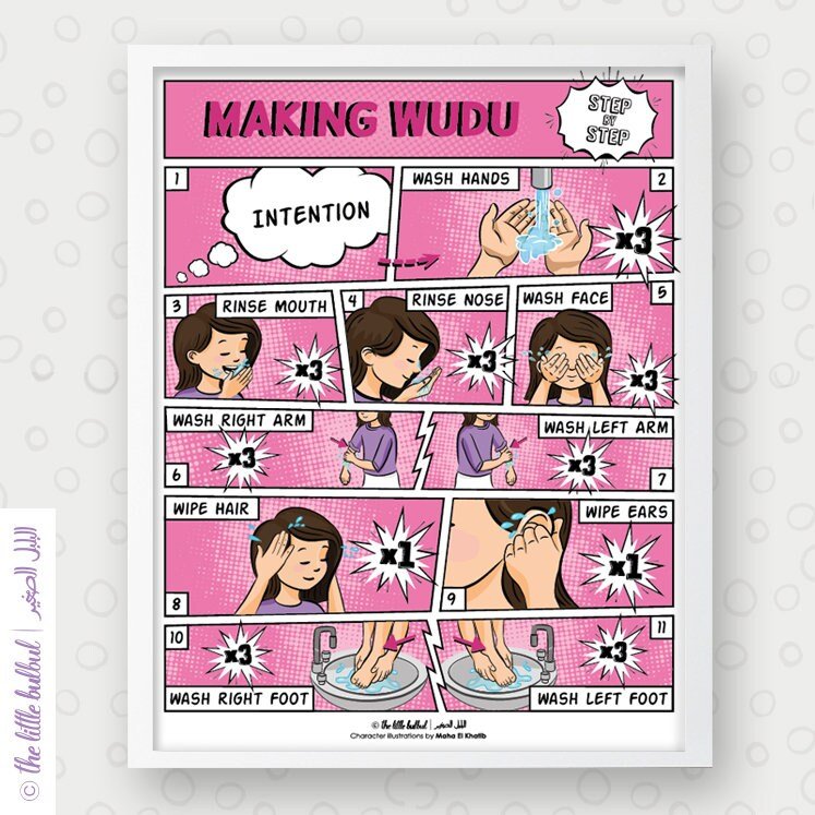 Digital Download Making Wudu {Girl | English}, Wudu, Wudu print, Wudu steps, Wudu for kids