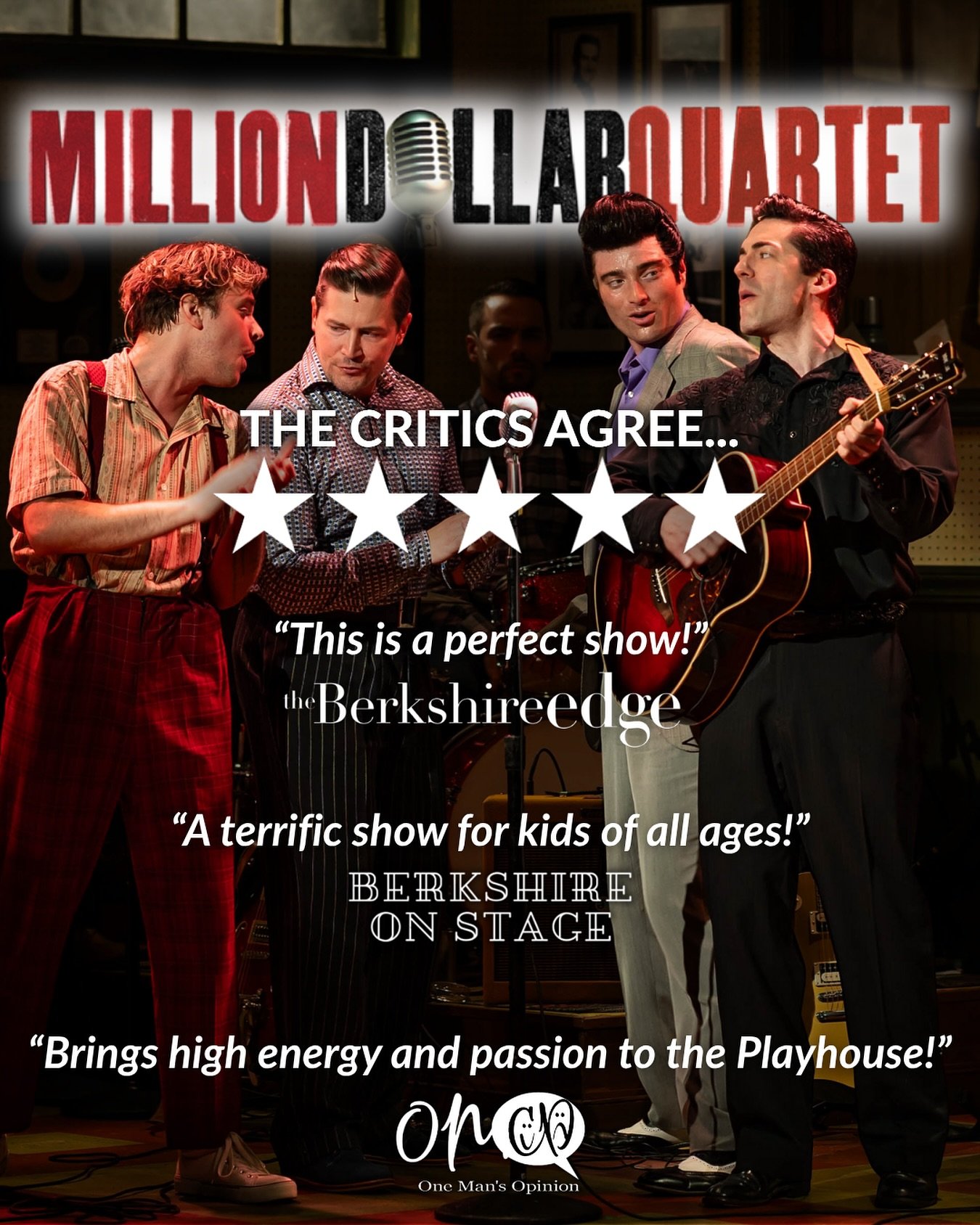 If the rave reviews haven&rsquo;t convinced you yet&hellip;may we remind you: the Sharon Playhouse has air conditioning ❄️😎

Escape the heat and step into Sun Studios with Million Dollar Quartet &mdash; now through July 6! Rock out to Elvis, Johnny 
