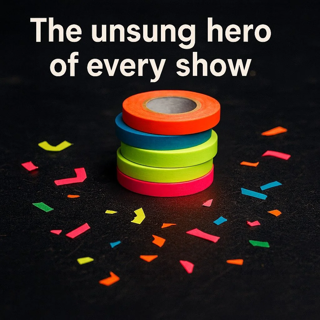 Now you know!
That glowing tape you sometimes see onstage? That&rsquo;s spike tape &mdash; the backstage guide that helps actors hit their marks and keeps set pieces moving in the dark. Small, simple, absolutely essential.