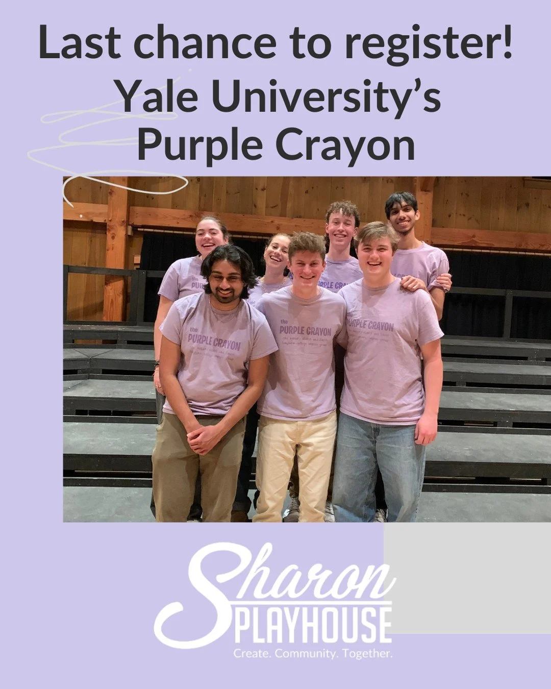 Improv with Yale University's Purple Crayon is right around the corner. Register now on our website!