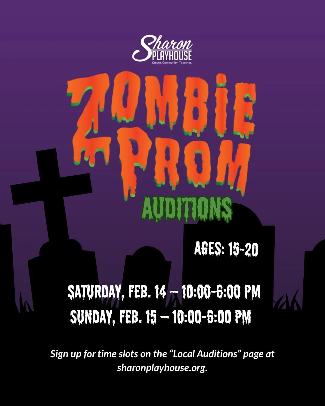 A sizzling, campy Off‑Broadway cult hit &mdash; 1950s rock &rsquo;n&rsquo; roll, undead hijinks, big harmonies, and show‑stopping comedy. 🧟&zwj;♂️ 

🎶 Sign up for an audition slot today! 

Commitment: Aug 4&ndash;23, 2026 (rehearsals + performances