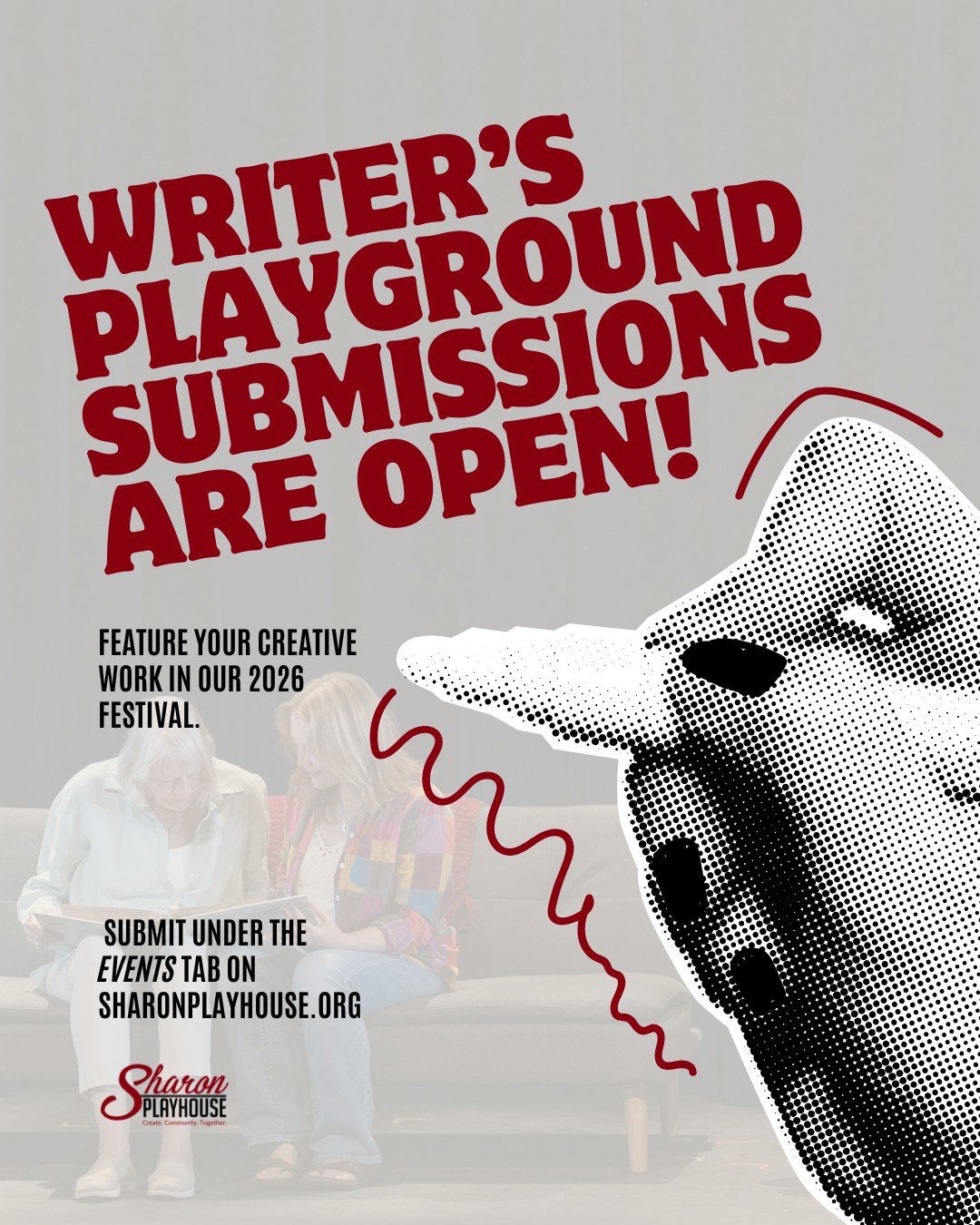 📣 Calling all writers wanting to share their creative work! Submit your play by May 15th for consideration in our 2026 Festival. 🎭 #SharonPlayhouse #2026Festival