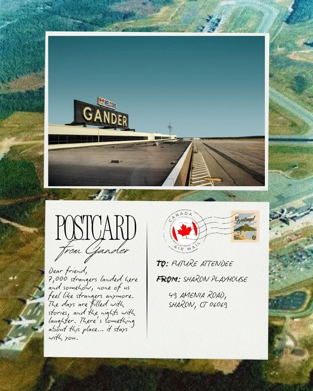 You&rsquo;ve got mail&hellip; and it&rsquo;s your invitation to Come From Away at Sharon Playhouse! ✉️🎭