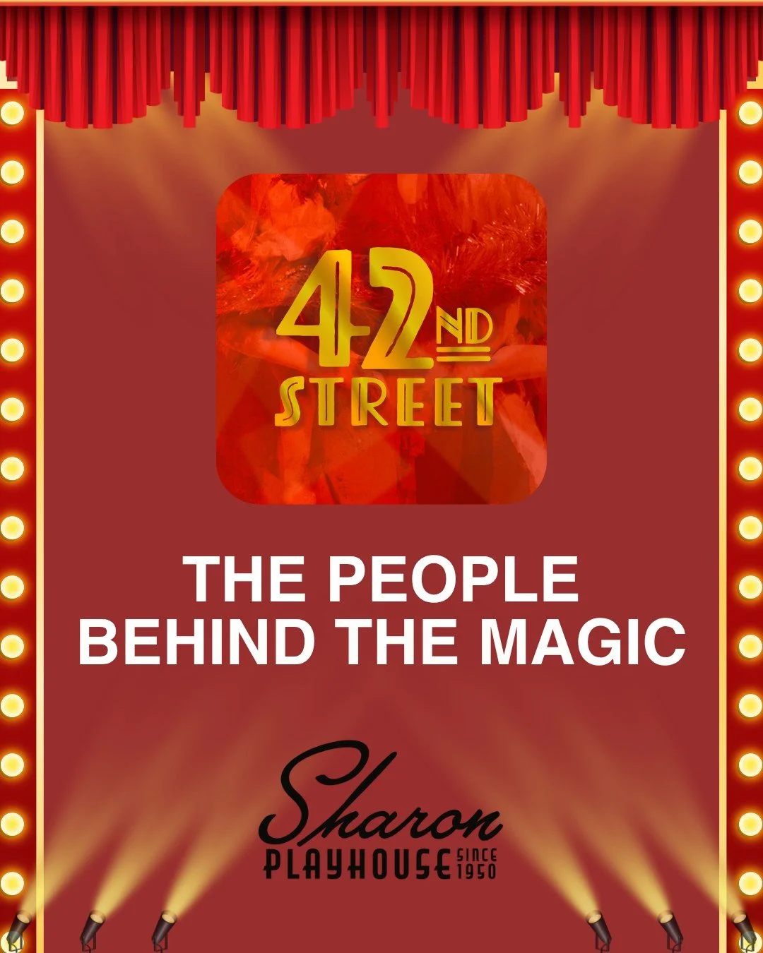 The spotlight doesn&rsquo;t shine without them. 🌟
Meet the creative minds bringing 42nd Street to life at Sharon Playhouse.