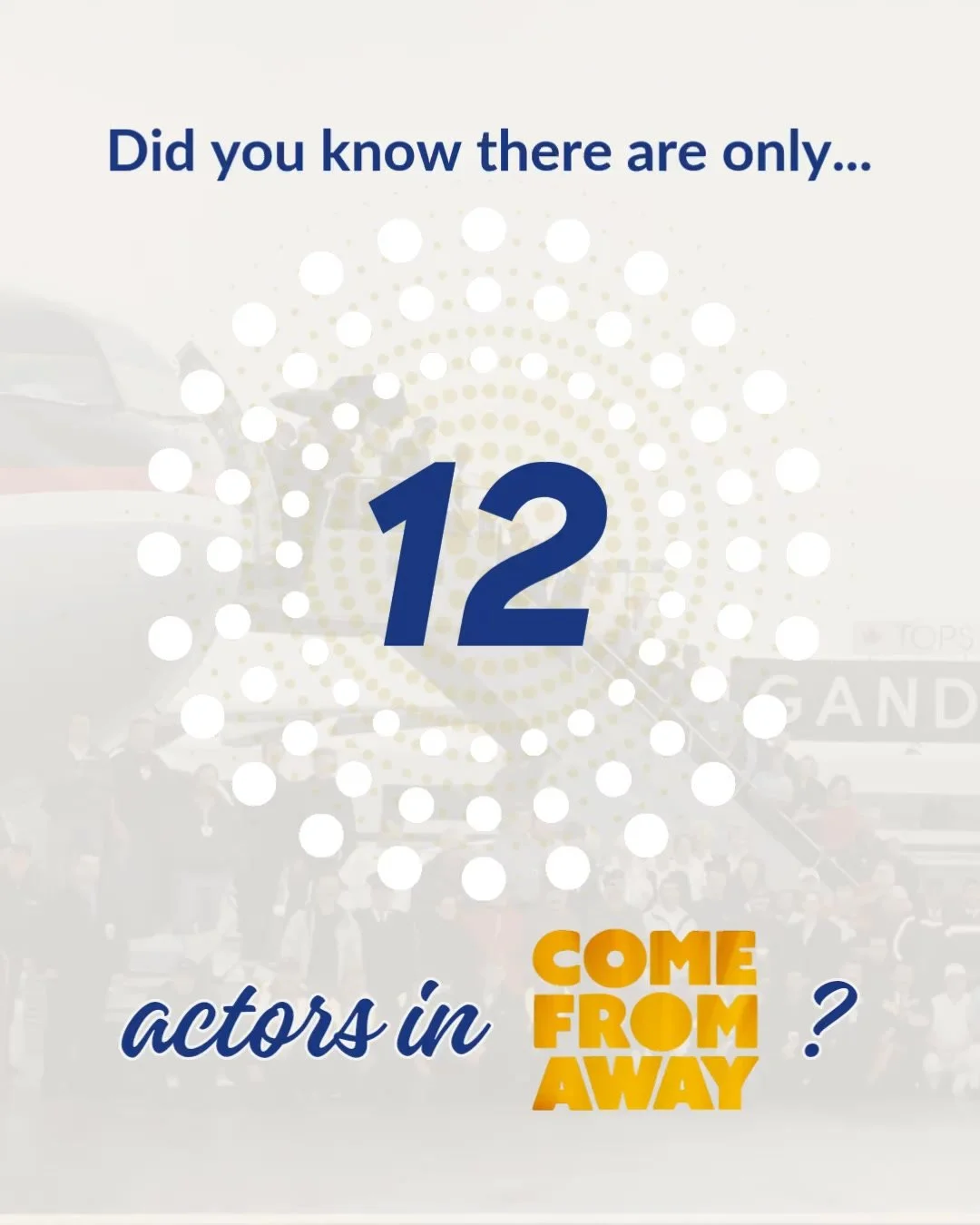 A small cast is just one of the special things about this show. 💛 #ComeFromAway #SharonPlayhouse