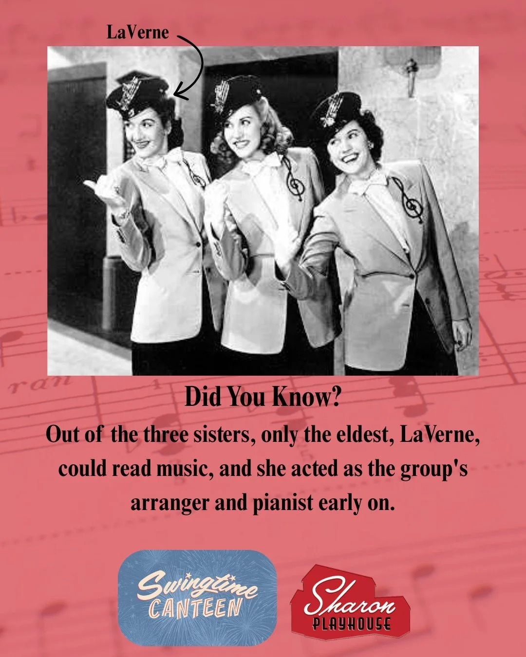 The more you know 🎼 
Come see Swingtime Canteen at the Sharon Playhouse June 19 - July 5, 2026!🎭