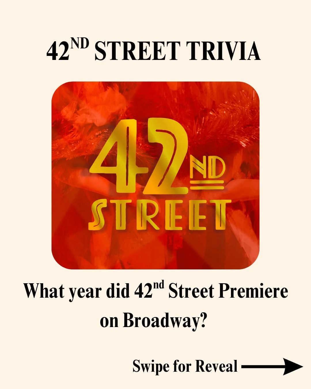 Put your Broadway knowledge to the test 👀✨ How well do you know 42nd Street? 

Come see 42nd Street at Sharon Playhouse July 25 - August 9!