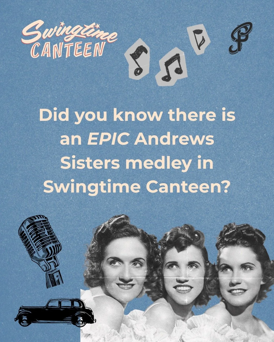 You can&rsquo;t have a 1940s show without the Andrews Sisters. ✨🎶

Swingtime Canteen brings their iconic harmonies to life with a fun, fast-paced medley of 14 classic songs performed in just five minutes. It&rsquo;s nostalgic, energetic, and one of 