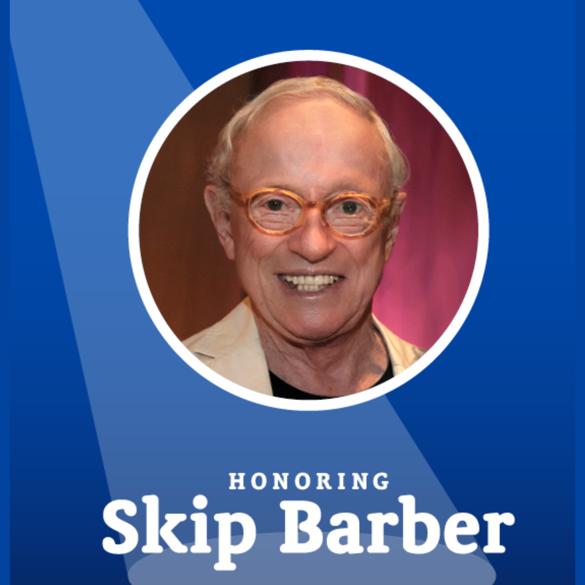 Close-up of a Facebook cover photo honoring Stephen P. Bader with a portrait of an elderly man with glasses, smiling, and text about skin cancer awareness.