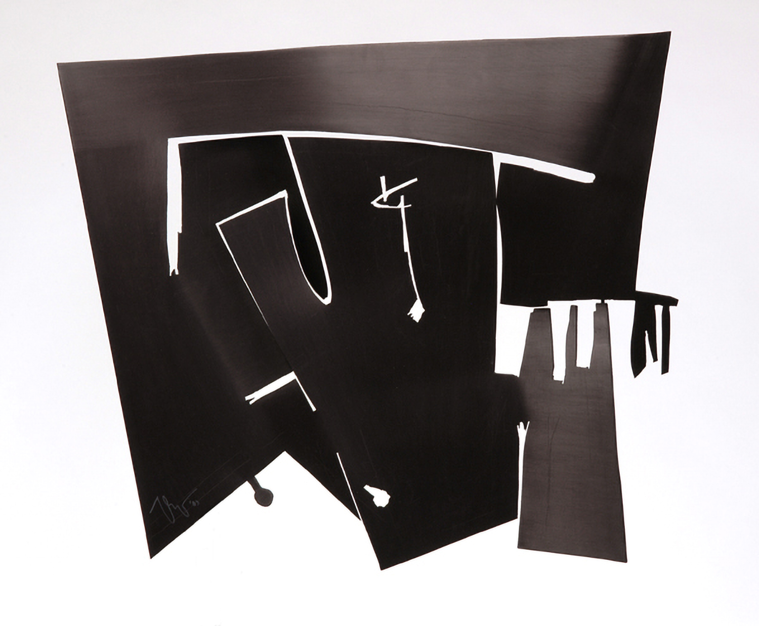 Weeping Woman | anodized aluminum | 19” h x
23” w x 7” d | 1983