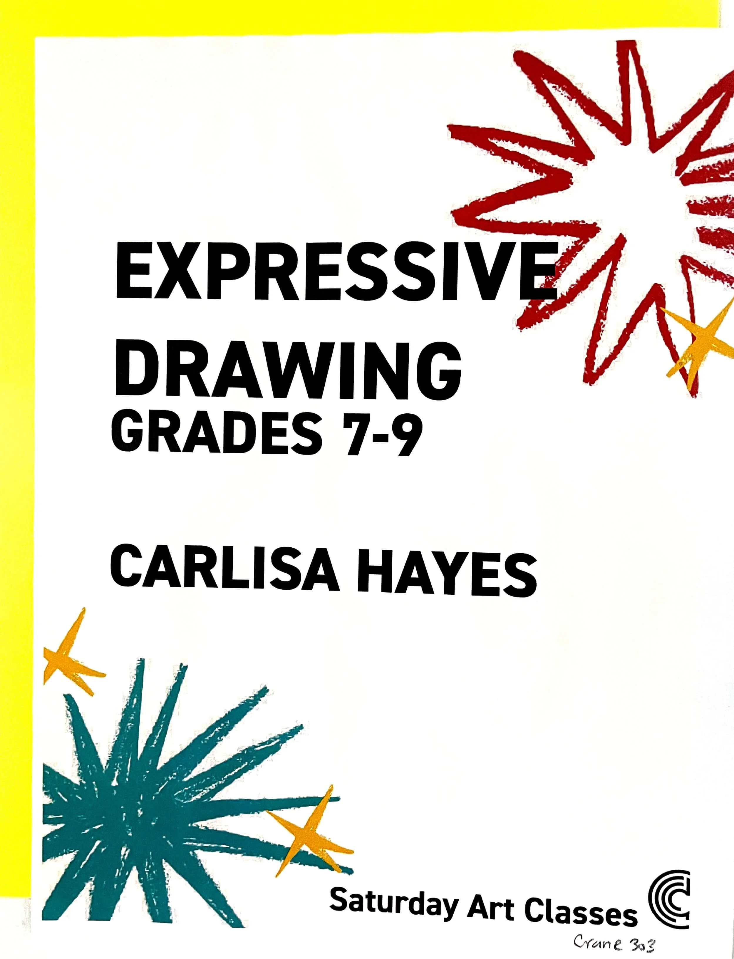 Expressive Drawing Grades 7-9 with instructor Carlisa Hayes