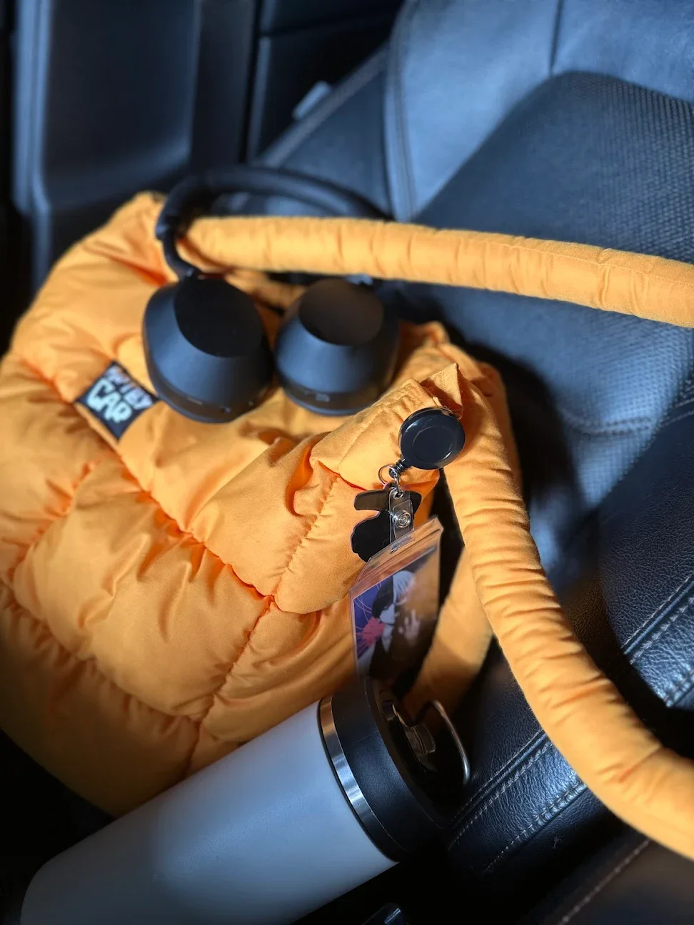 ARTBYCAR Large Yellow Puffer Tote Bag