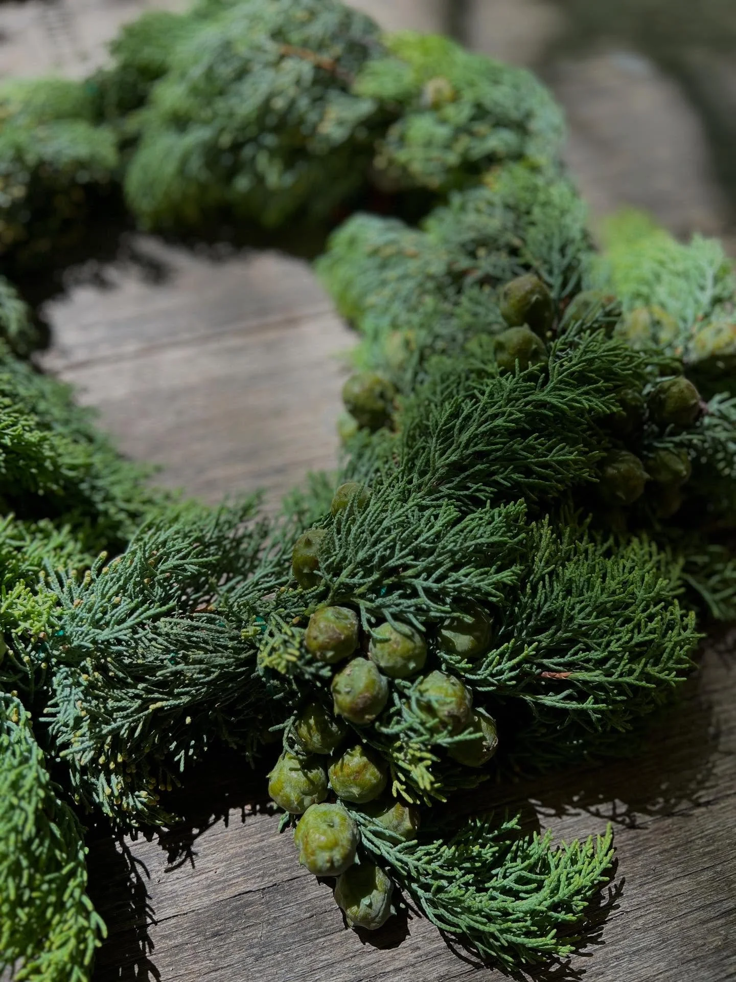 Making and creating is so cathartic and yesterday I sat quietly with Mr H and made this wreath. The branch came down off the old pines the other day and it smelt beautiful - snip snip and some wire to hold it together and this one will be up soon. 💚