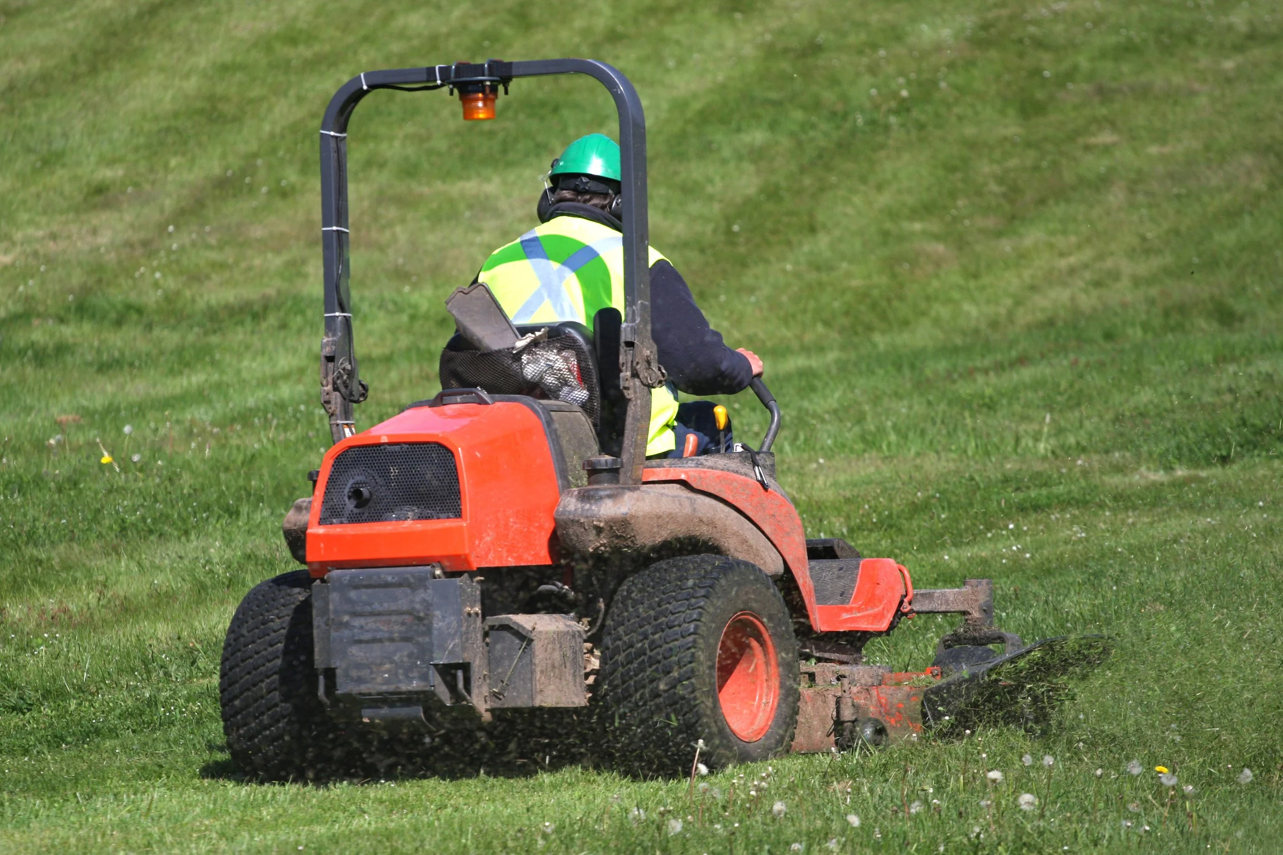Commercial ride-on mower maintained by mobile mechanical servicing in South West WA