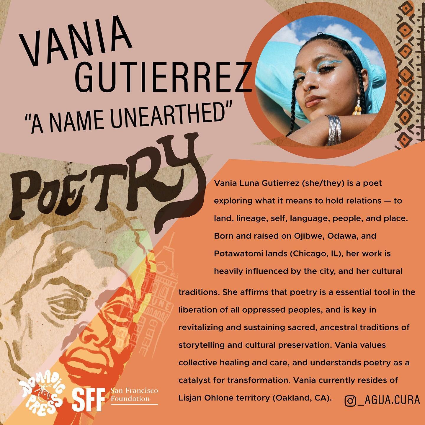 Congratulations to Vania Gutierrez, recipient of the 2023 San Francisco Foundation/Nomadic Press Literary Award in Poetry! Vania as won $5000 for two sample poems from their project &ldquo;A Name Unearthed&rdquo;. Follow Vania on social media and joi