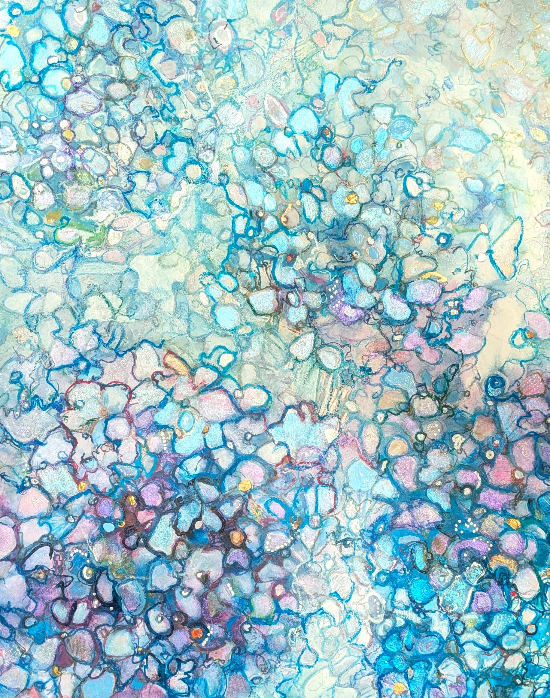 Floral 10  (Mixed media auf Papier 50x65 cm)