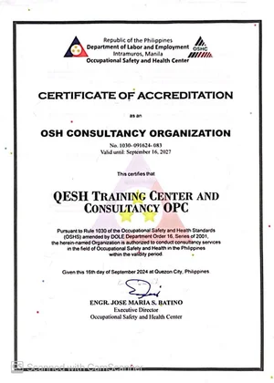 QESH Training Center - Be a trained Safety Officer in the Philippines