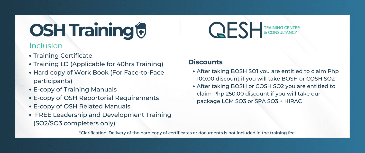 QESH Training Center - Be a trained Safety Officer in the Philippines
